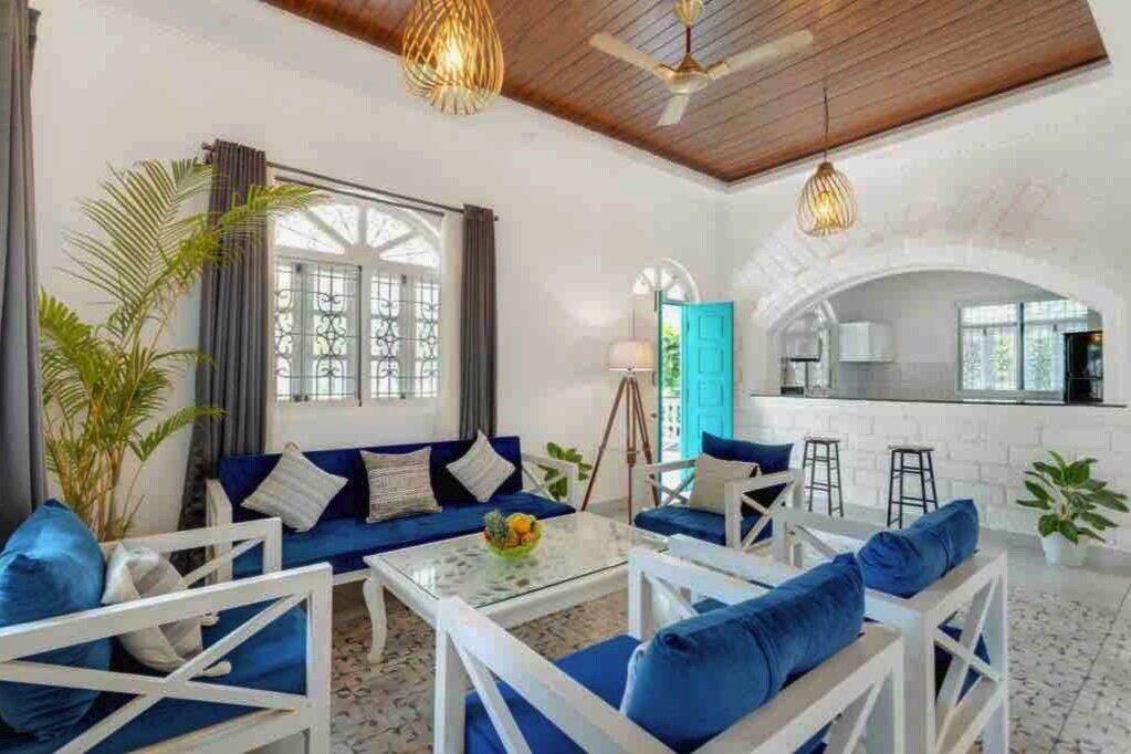 Sleek White 8BDR Villa Near Baga Beach