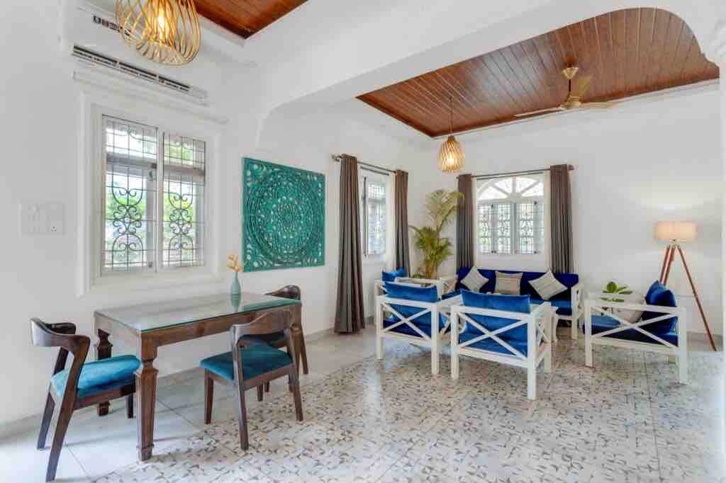 Sleek White 8BDR Villa Near Baga Beach