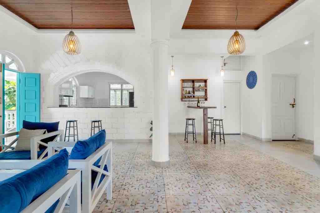 Sleek White 8BDR Villa Near Baga Beach